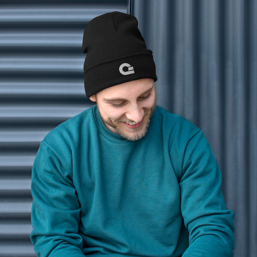 Dark Mode Embroidered Beanie