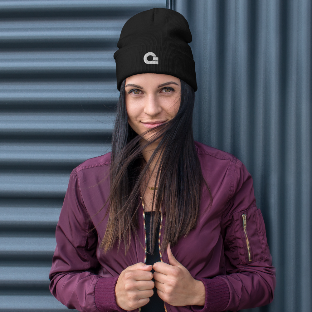 Dark Mode Embroidered Beanie