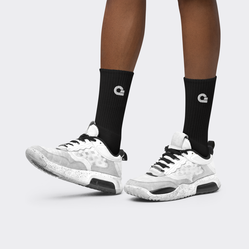 Dark Mode Embroidered Socks